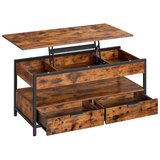 Artikelbild 1 für VASAGLE Couchtisch rechteckig Spanplatte braun, schwarz 100,0 x 50,0 x 48,0 - 63,0 cm, 1 St., Artikelnummer 291058