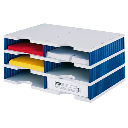 Artikelbild 2 für styro Sortierstation Styrodoc grau/blau mit 6 Fächern, Artikelnummer 444869