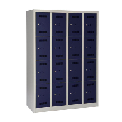 Artikelbild 2 für BISLEY Schließfachschrank MonoBloc ML11Q4 lichtgrau, oxfordblau ML11Q4505, 16 Schließfächer 118,3 x 50,0 x 170,0 cm, Artikelnummer 571137