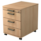 Artikelbild 1 für HAMMERBACHER Solid AC30 Rollcontainer eiche 4 Auszüge 42,8 x 58,0 x 59,0 cm, Artikelnummer 859665