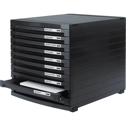 Artikelbild 2 für HAN Schubladenbox Contur schwarz 1510-13D, DIN B4 mit 10 Schubladen, 1 St., Artikelnummer 197131