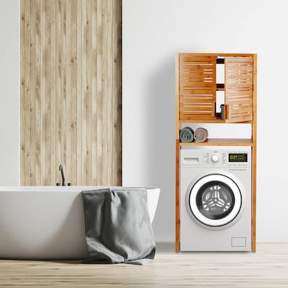 Artikelbild 3 für relaxdays Waschmaschinenschrank, 10024184_0 braun 1 Fachboden 66,0 x 26,0 x 164,5 cm, Artikelnummer 519803