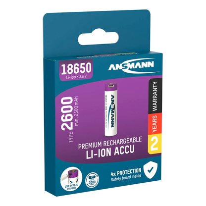 Artikelbild 4 für ANSMANN USB-Akku USB-C Li-Ion 18650 2.600 mAh, 1 St., Artikelnummer 216107