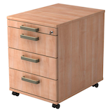 Artikelbild 1 für HAMMERBACHER Solid AC30 Rollcontainer nussbaum 4 Auszüge 42,8 x 58,0 x 59,0 cm, Artikelnummer 859393