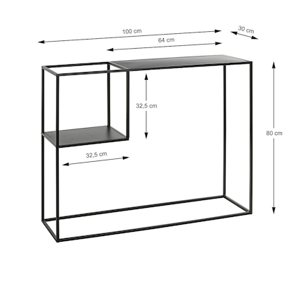 Artikelbild 2 für HAKU Möbel Konsolentisch rechteckig Metall schwarz 100,0 x 30,0 x 80,0 cm, 1 St., Artikelnummer 142537