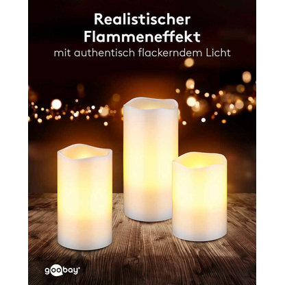 Artikelbild 2 für goobay LED-Kerzen weiß, 3 St., Artikelnummer 725479