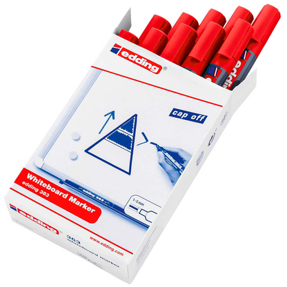 Artikelbild für edding 363 Whiteboard-Marker rot 1,0 - 5,0 mm, 10 St., Artikelnummer 269371