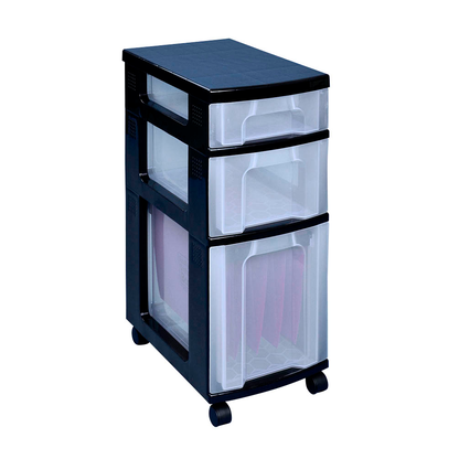Artikelbild für Really Useful Box Aufbewahrungsbox transparent, schwarz 30,0 x 42,0 x 69,0 cm, 1 St., Artikelnummer 156299
