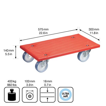 Artikelbild 3 für WAGNER® design yourself Transportroller MM 1396 braun 30,0 x 57,5 x 14,0 cm bis 400,0 kg, Artikelnummer 419877