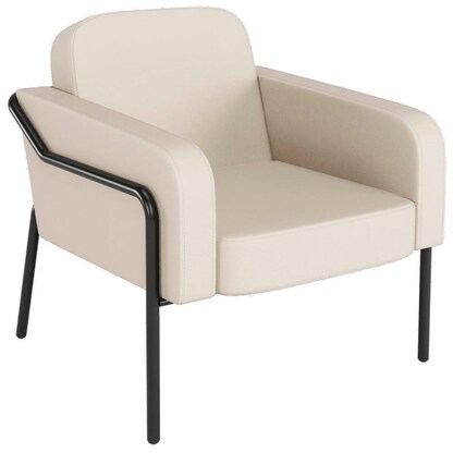 Artikelbild für medso powered by PAPERFLOW Sessel MEDSO L Rund creme schwarz Kunstleder 75,0 x 74,3 x 73,6 cm, 1 St., Artikelnummer 522567