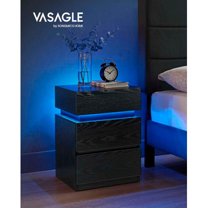 Artikelbild 9 für VASAGLE Nachttisch rechteckig Spanplatte schwarz 40,0 x 35,0 x 55,0 cm, 1 St., Artikelnummer 759839