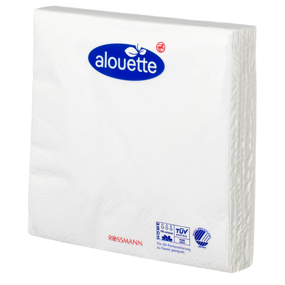Artikelbild 4 für alouette Servietten weiß 3-lagig 33,0 x 33,0 cm, 30 St., Artikelnummer 559760