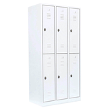 Artikelbild 1 für LÜLLMANN Spind signalweiß 520237, 6 Schließfächer 88,5 x 50,0 x 180,0 cm, Artikelnummer 830815