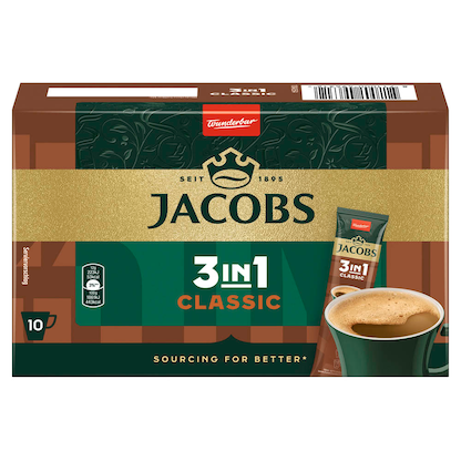 Artikelbild für JACOBS 3in1 Classic Instantkaffee, 10 Stück, Artikelnummer 577068