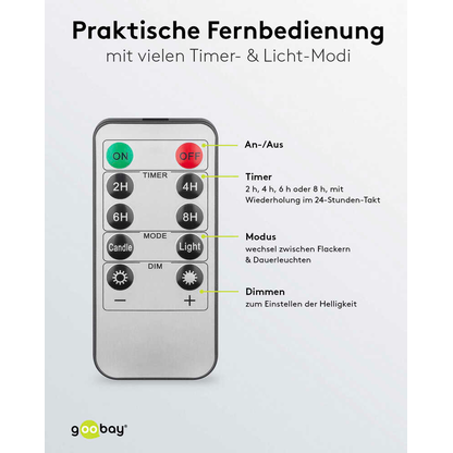 Artikelbild 7 für goobay LED-Kerzen weiß, 3 St., Artikelnummer 725479