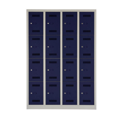 Artikelbild für BISLEY Schließfachschrank MonoBloc ML11Q4 lichtgrau, oxfordblau ML11Q4505, 16 Schließfächer 118,3 x 50,0 x 170,0 cm, Artikelnummer 571137