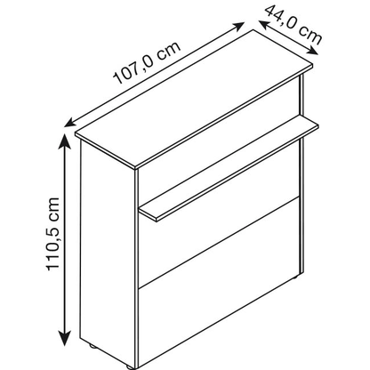 Artikelbild 2 für MÖBELPARTNER Empfangstheke 400 3 Türen und Fachböden, weiß 107,0 x 44,0 x 110,5 cm, Artikelnummer 824013
