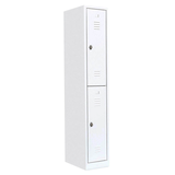 Artikelbild 1 für LÜLLMANN Spind signalweiß 520217, 2 Schließfächer 31,5 x 50,0 x 180,0 cm, Artikelnummer 830834