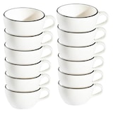 Artikelbild 1 für ID Fine Cappuccinotasse Modest Black Alzar weiß 0,2 l, 12 St., Artikelnummer 633828