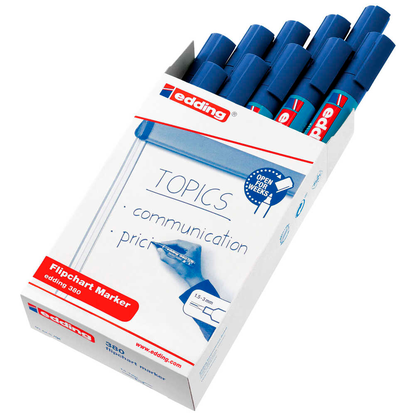 Artikelbild für edding 380 Flipchart-Marker blau 1,5 - 3,0 mm, 10 St., Artikelnummer 269417