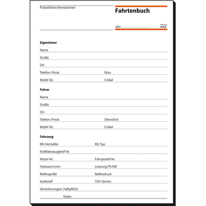 Artikelbild 3 für SIGEL Fahrtenbuch, Pkw mit Kraftstoffverbrauch Formularbuch FA513, 1 St., Artikelnummer 816553