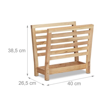 Artikelbild 2 für relaxdays Zeitungsständer 10020656_0 braun Holz, DIN A4, Artikelnummer 473631