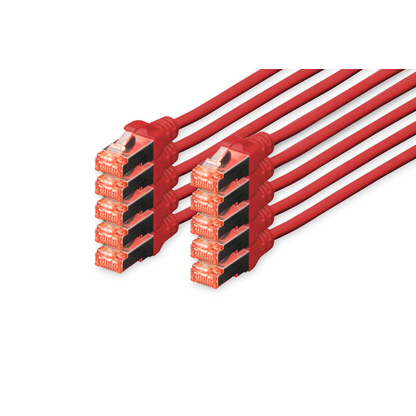 Artikelbild für DIGITUS RJ45-Stecker/RJ-45 Stecker Netzwerkkabel DK-1644-020-R-10 2,0 m rot, 10 St., Artikelnummer 381669