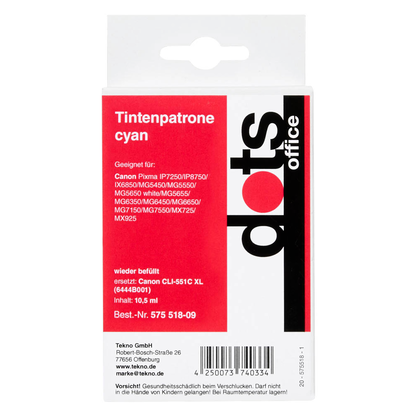 Artikelbild 5 für dots cyan Druckerpatrone kompatibel zu Canon CLI-551 XL C, Artikelnummer 575518