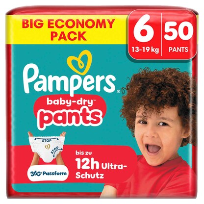 Artikelbild für Pampers® Windeln baby-dry™ BIG ECONOMY PACK Gr. 6 (13-19 kg) für Kids und Teens, 50 St., Artikelnummer 782484