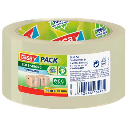 Artikelbild 4 für tesa Packband tesapack® Strong Recycled transparent 50,0 mm x 66,0 m 1 Rolle, Artikelnummer 593970