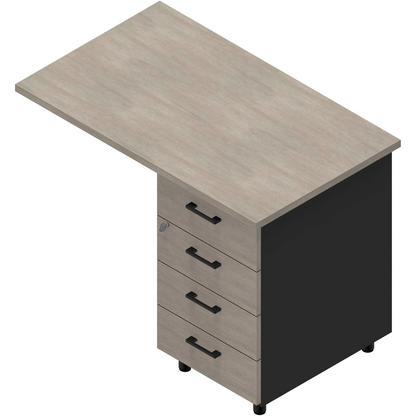 Artikelbild für Quadrifoglio Standcontainer dunkelgrau, beton 4 Auszüge Kunststoff-Stangengriff dunkelgrau 100,0 x 60,0 x 75,0 cm, Artikelnummer 593158