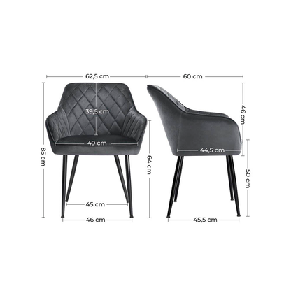 Artikelbild 5 für SONGMICS Sessel dunkelgrau schwarz Stoff 62,5 x 60,0 x 85,0 cm, 1 St., Artikelnummer 290159