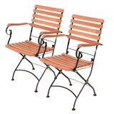 Artikelbild 1 für Garden Pleasure Gartenstühle mit Armlehnen Wien braun, 2 St., Artikelnummer 230862