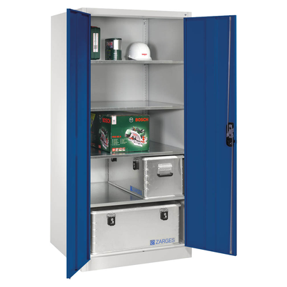 Artikelbild für CP Stahlschrank 8924-00 S10167 lichtgrau, enzianblau 4 Fachböden 93,0 x 80,0 x 195,0 cm, aufgebaut, 1 St., Artikelnummer 415606