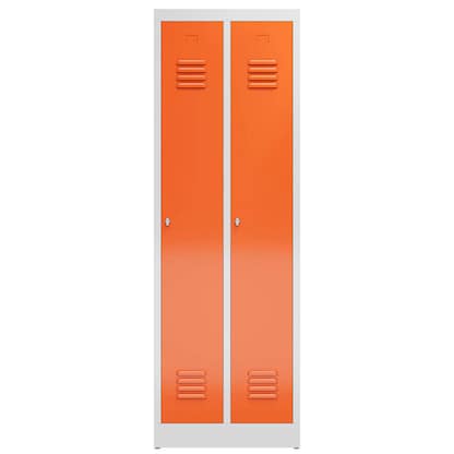 Artikelbild 2 für ClassiX Spind feuerrot, lichtgrau X-510124, 2 Schließfächer 59,0 x 50,0 x 180,0 cm, Artikelnummer 186688