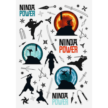 Artikelbild 3 für BRUNNEN Freundebuch Ninja Power ca. DIN A5 liniert, schwarz/blau Hardcover 80 Seiten, 1 St., Artikelnummer 264279