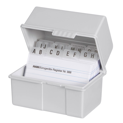 Artikelbild 2 für HAN A8 Karteikasten DIN A8 für 200 Karteikarten lichtgrau mit Deckel, Artikelnummer 244778