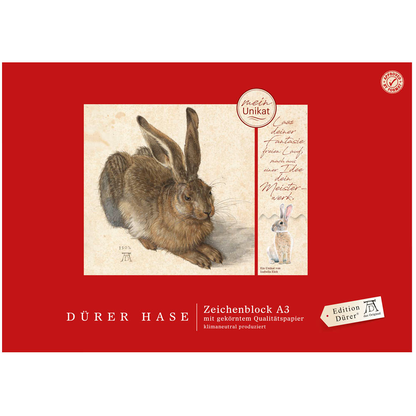 Artikelbild 2 für Edition Dürer Zeichenblock Dürer Hase DIN A3 100 g/qm, 18 Blatt, 1 Block, Artikelnummer 623835