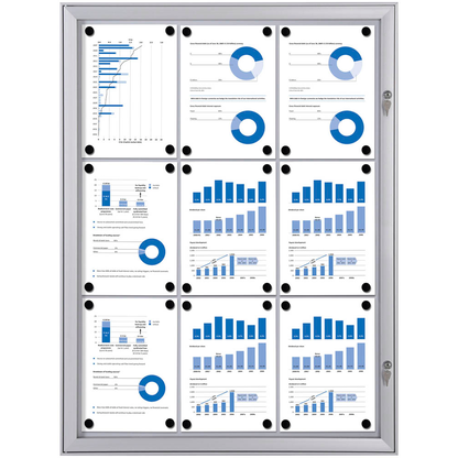 Artikelbild für Showdown® Displays Schaukasten S alu 9x DIN A4 74,1 x 2,3 x 100,4 cm, 1 St., Artikelnummer 132225