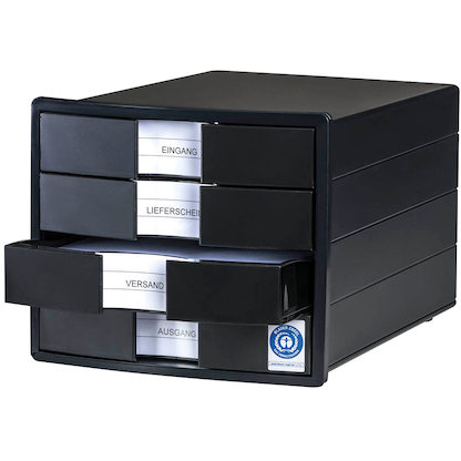 Artikelbild 4 für HAN Schubladenbox KARMA schwarz 10128-13D, DIN A4 mit 4 Schubladen, 1 St., Artikelnummer 661724