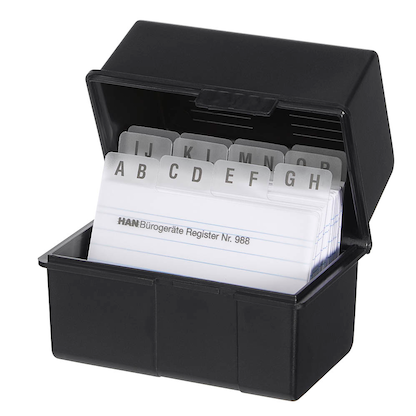 Artikelbild 2 für HAN A8 Karteikasten DIN A8 für 200 Karteikarten schwarz mit Deckel, Artikelnummer 244785