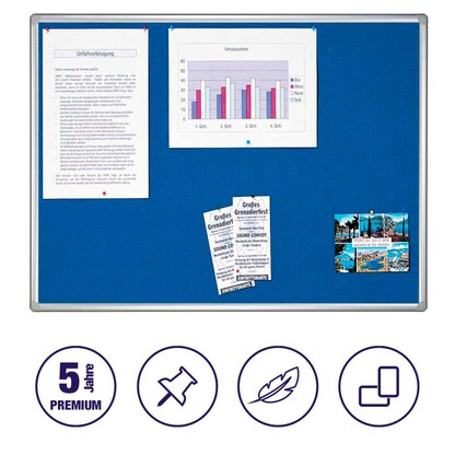 Artikelbild 3 für FRANKEN Pinnwand PRO 120,0 x 90,0 cm Textil blau, Artikelnummer 783611