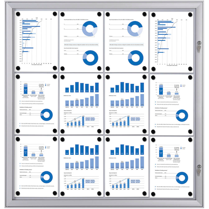 Artikelbild für Showdown® Displays Schaukasten S alu 12x DIN A4 96,1 x 2,3 x 100,4 cm, 1 St., Artikelnummer 132258