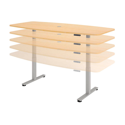 Artikelbild 7 für HAMMERBACHER Konferenztisch XDSM22 lichtgrau Tonnenform, T-Fuß-Gestell silber, 220,0 x 83,0/103,0 x 62,0 - 127,0 cm, Artikelnummer 496471