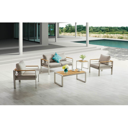 Artikelbild 3 für Garden Pleasure Loungegruppe FLORENCE hellgrau, braun Metall, 4-teilig, Artikelnummer 544183