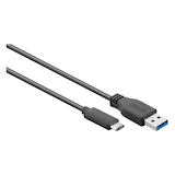 Artikelbild 1 für goobay USB C/USB 3.0 A Kabel 1,0 m schwarz, 1 St., Artikelnummer 170074