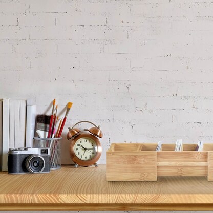 Artikelbild 2 für relaxdays Karteikasten DIN A8 braun ohne Deckel, Artikelnummer 516190