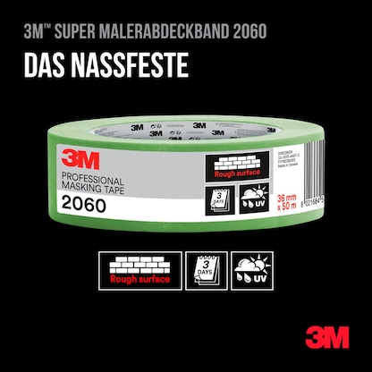 Artikelbild 10 für 3M 2060 Malerband grün 24,0 mm x 50,0 m 1 Rolle, Artikelnummer 477669