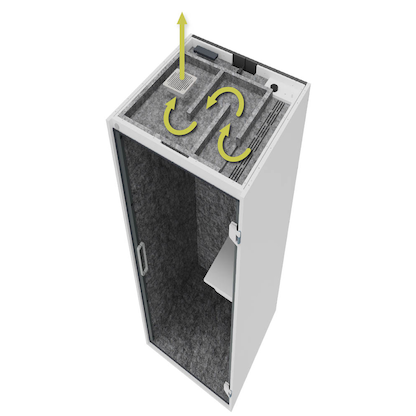 Artikelbild 6 für HAMMERBACHER SilentSpace Telefonbox grau 1 Fachboden mit Beleuchtung, Artikelnummer 576609