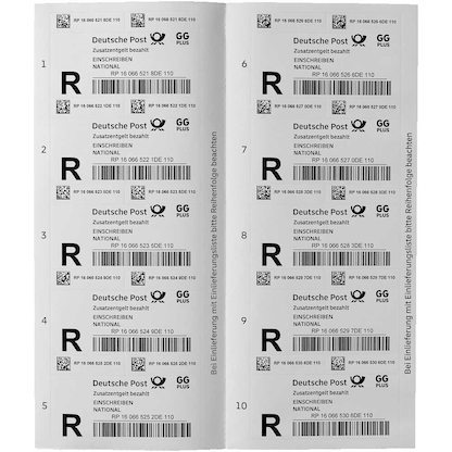 Artikelbild 3 für Deutsche Post 2,65 € Einschreibenmarken 2289 selbstklebend, 10 St., Artikelnummer 666117